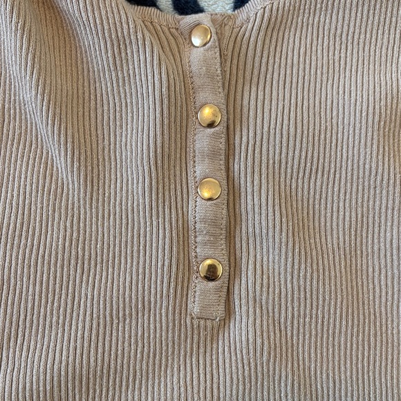 Love Tree Camel Ribbed Knit Top - Picture 3 of 6